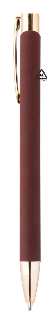 Stylo à bille en aluminium recyclé avec finition caoutchoutée personnalisable