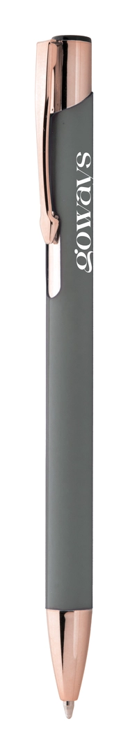 Stylo à bille en aluminium recyclé avec finition caoutchoutée personnalisable