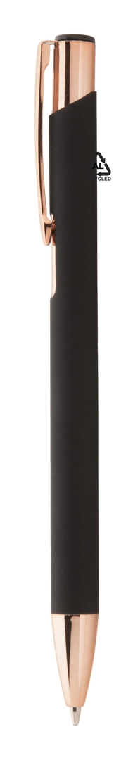Stylo à bille en aluminium recyclé avec finition caoutchoutée personnalisable