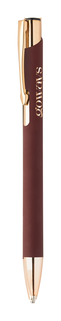 Stylo à bille en aluminium recyclé avec finition caoutchoutée personnalisable