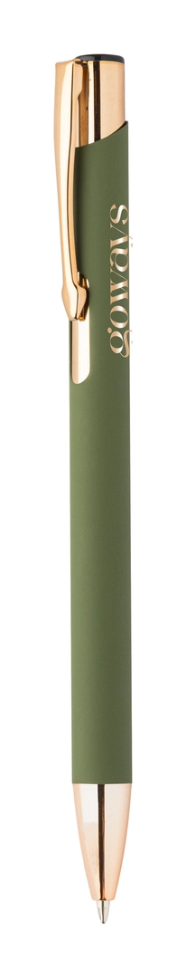 Stylo à bille en aluminium recyclé avec finition caoutchoutée personnalisable