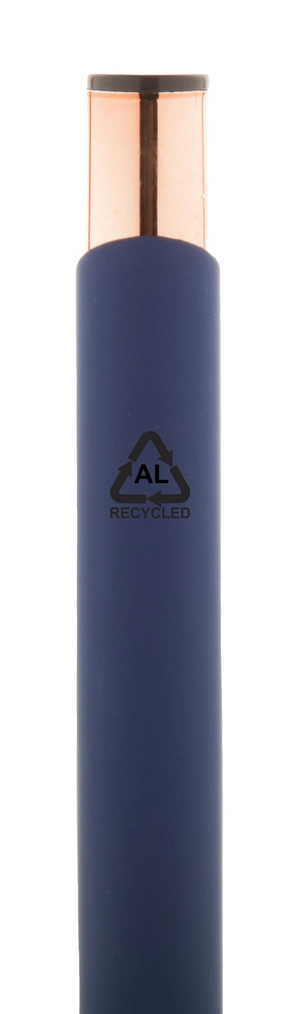 Stylo à bille en aluminium recyclé avec finition caoutchoutée personnalisable