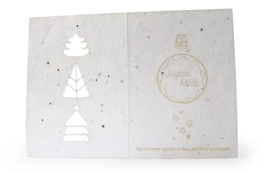 Carte en papier de graines avec découpe laser sur-mesure personnalisable