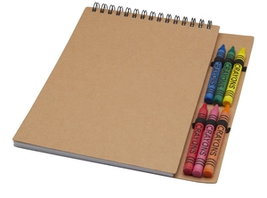 Carnet de notes à spirales A5 à couverture souple et set de crayons gras personnalisable