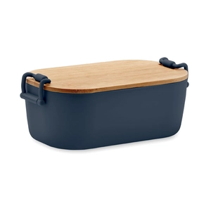 Boîte à lunch en PP avec 2 fermoirs latéraux et couvercle en bambou 700ml personnalisable