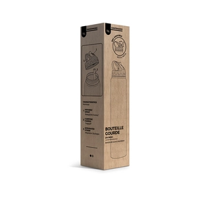 Bouteille 1l inox avec paille - Gourde simple paroi personnalisable