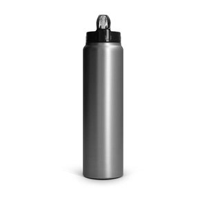 Bouteille 1l inox avec paille - Gourde simple paroi personnalisable