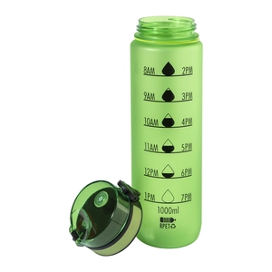 Bouteille avec graduation en RPET - 1 litre personnalisable