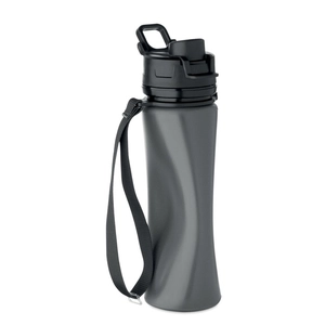 Bouteille de sport pliable en silicone avec couvercle en PP personnalisable
