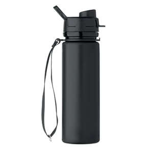 Bouteille de sport pliable en silicone avec couvercle en PP personnalisable