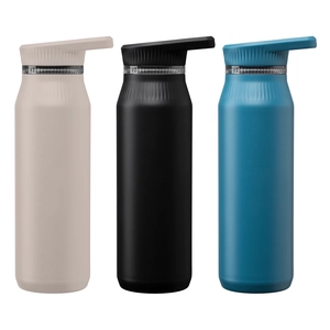 Bouteille en acier inoxydable avec double couvercle et poignée - 750 ml personnalisable