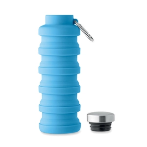 Bouteille en silicone pliable avec mousqueton 500 ml personnalisable