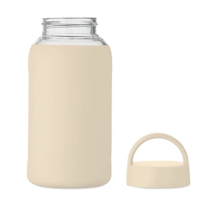 Bouteille en verre borosilicate de haute qualité avec pochette en silicone personnalisable