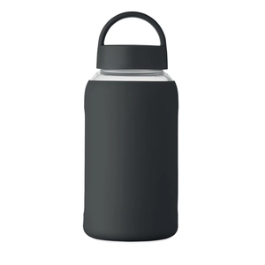 Bouteille en verre borosilicate de haute qualité avec pochette en silicone personnalisable
