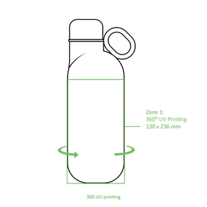 Bouteille et gobelet 2 en 1 (500 ml / 370 ml) Double paroi en acier inoxydable recyclé et ABS personnalisable