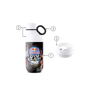 Bouteille et gobelet 2 en 1 (500 ml / 370 ml) Double paroi en acier inoxydable recyclé et ABS personnalisable