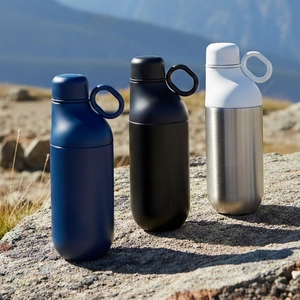 Bouteille et gobelet 2 en 1 (500 ml / 370 ml) Double paroi en acier inoxydable recyclé et ABS personnalisable
