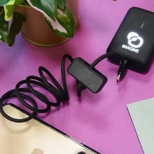 Câble magnétique 100W avec transfert de données rapide 4 en 1  noir personnalisable