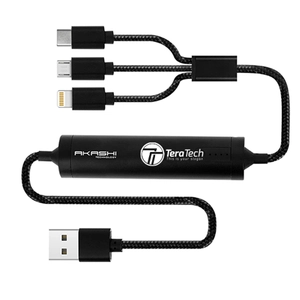 Câble USB 3 en 1 avec fonction batterie de secours 2600 mAh personnalisable