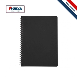 Cahier à spirales A5 Made In France avec couverture en cuir regénéré personnalisable