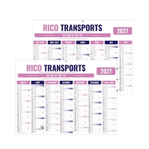 Calendrier bancaire personnalisé pas cher gamme éco personnalisable
