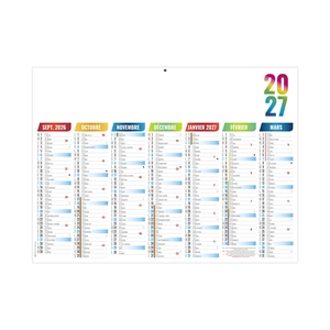 Calendrier bancaire publicitaire aux couleurs vives personnalisable