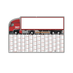 Calendrier bancaire publicitaire découpé ou non - spécial camion personnalisable