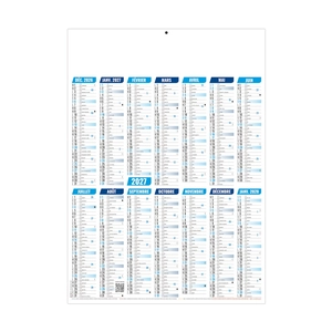 Calendrier bancaire publicitaire Marianne 14 mois avec 9 versos au choix personnalisable
