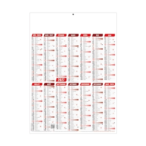 Calendrier bancaire publicitaire Marianne 14 mois avec 9 versos au choix personnalisable