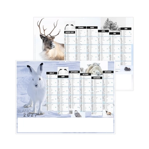 Calendrier bancaire publicitaire thème animal polaire