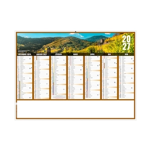 Calendrier bancaire publicitaire vues panoramiques Grand-Est personnalisable