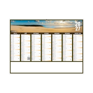 Calendrier bancaire publicitaire vues panoramiques Nouvelle Aquitaine personnalisable