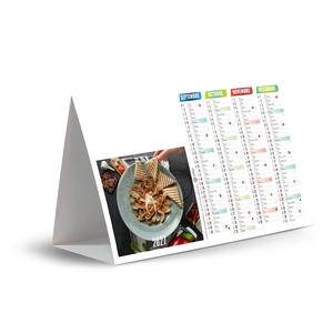 Calendrier chevalet publicitaire de comptoir tryptique Cuisine