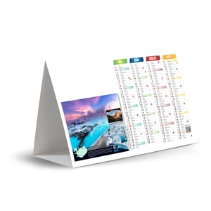 Calendrier chevalet publicitaire de comptoir tryptique Thermal