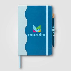 Carnet à motif vagues et stylo - A5 personnalisable