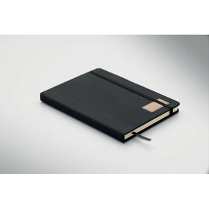 Carnet A5 avec couverture rigide en velours côtelé de polyester RPET  personnalisable