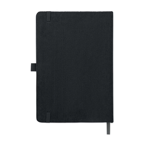 Carnet A5 avec couverture rigide en velours côtelé de polyester RPET  personnalisable