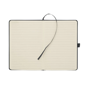 Carnet A5 avec couverture rigide en velours côtelé de polyester RPET  personnalisable