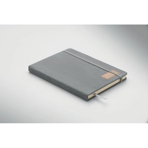 Carnet A5 avec couverture rigide en velours côtelé de polyester RPET  personnalisable