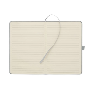 Carnet A5 avec couverture rigide en velours côtelé de polyester RPET  personnalisable
