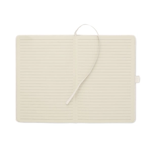 Carnet A5 avec couverture rigide en velours côtelé de polyester RPET  personnalisable