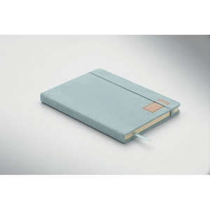 Carnet A5 avec couverture rigide en velours côtelé de polyester RPET  personnalisable