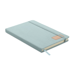 Carnet A5 avec couverture rigide en velours côtelé de polyester RPET 