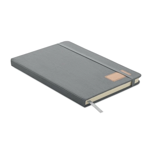 Carnet A5 avec couverture rigide en velours côtelé de polyester RPET  personnalisable