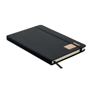 Carnet A5 avec couverture rigide en velours côtelé de polyester RPET  personnalisable