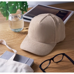 Casquette de baseball à 5 panneaux en velours côtelé de polyester personnalisable