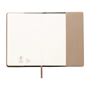 Ensemble carnet rechargeable en PU recyclé bicolore avec stylo – A5 personnalisable