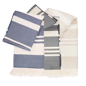 Fouta coton biologique 190g - puce tricolore - made in France