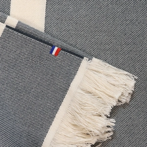 Fouta coton biologique 190g - puce tricolore - made in France personnalisable