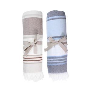 Fouta serviette bouclette - Rayures motif chevrons personnalisable